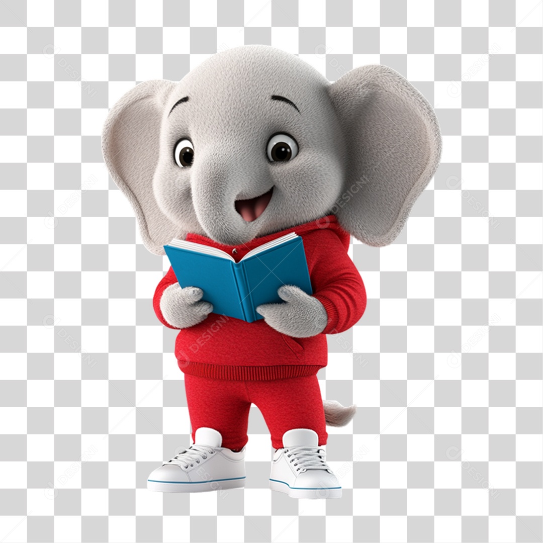 Mascote Elefante PNG Transparente