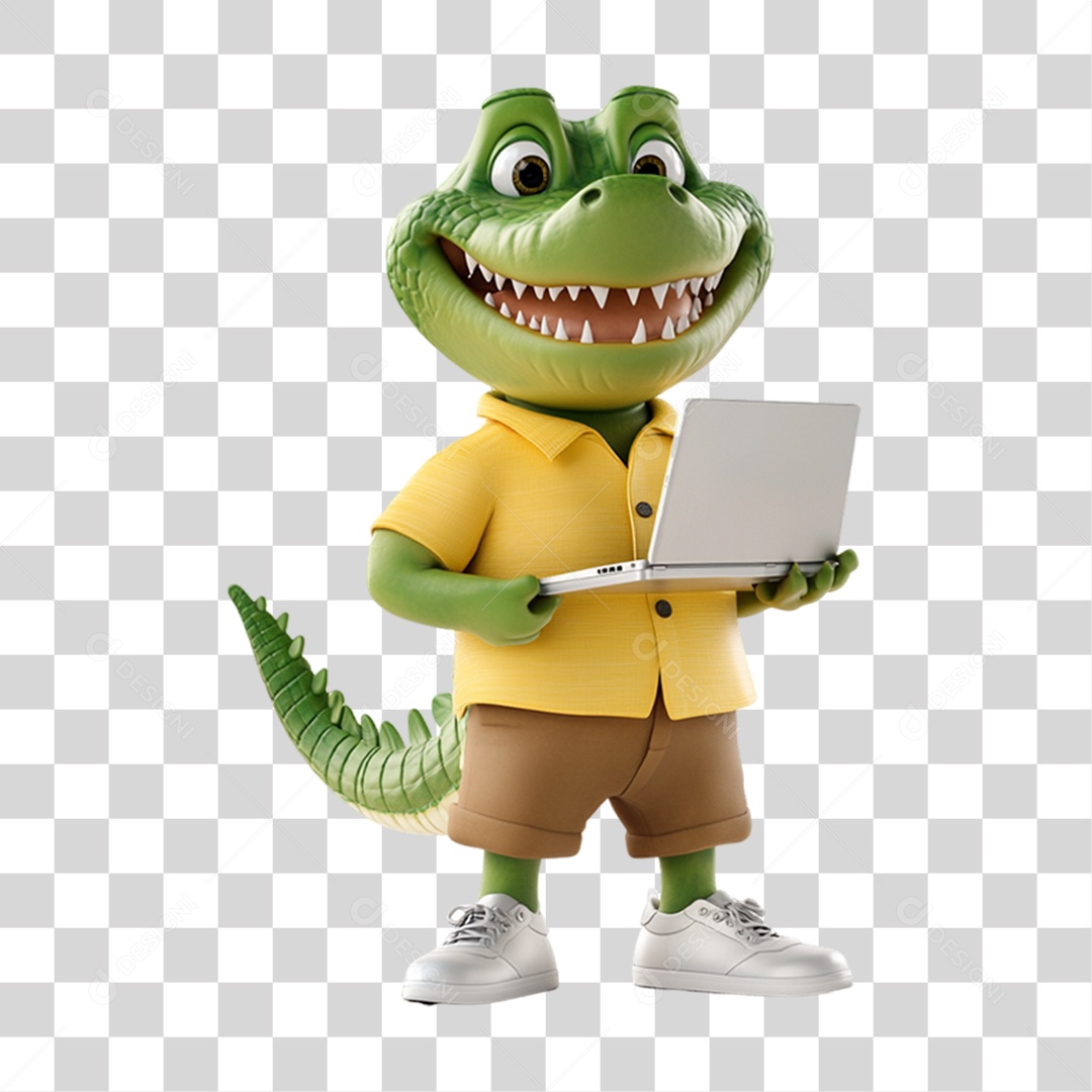 Mascote Jacaré PNG Transparente