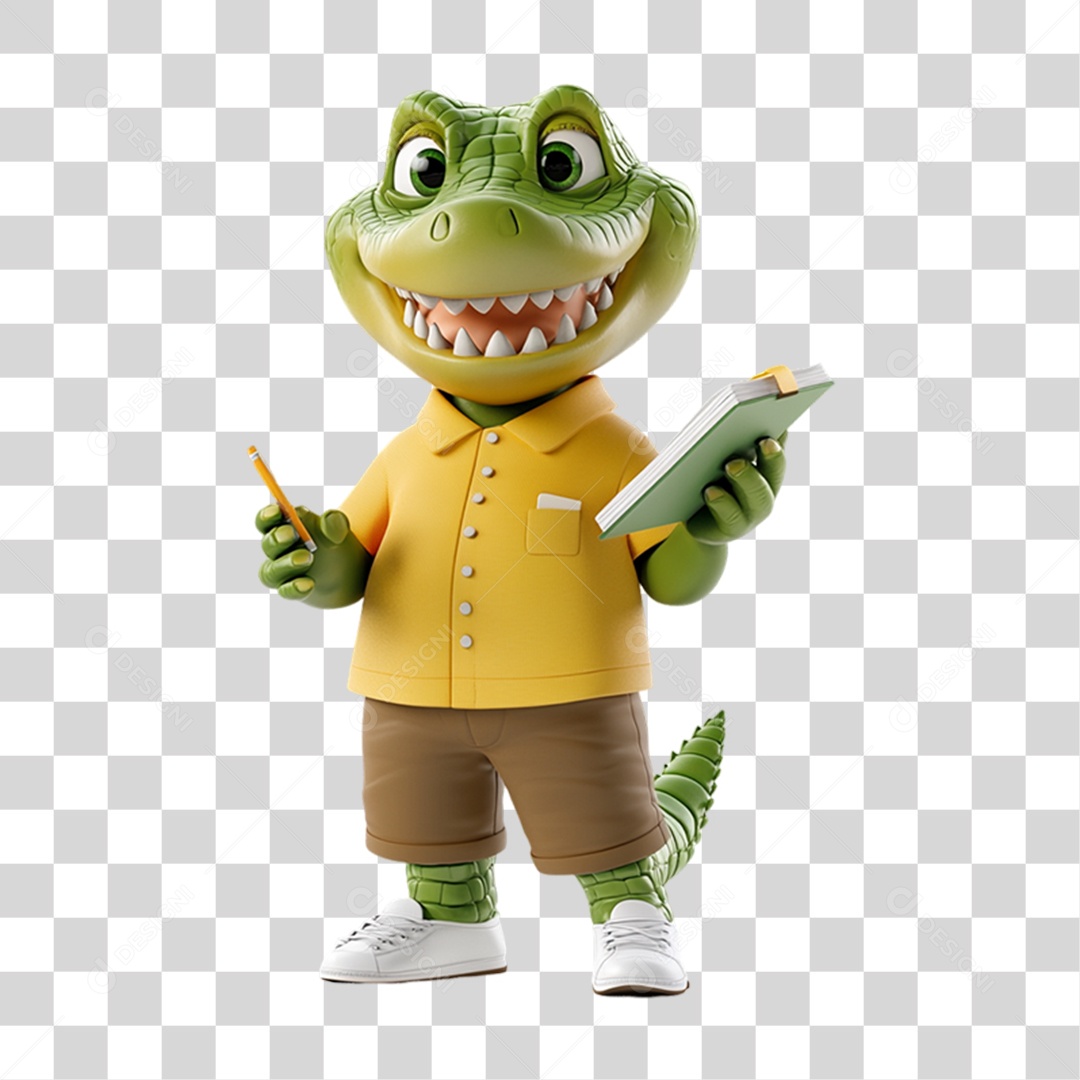 Mascote Jacaré PNG Transparente
