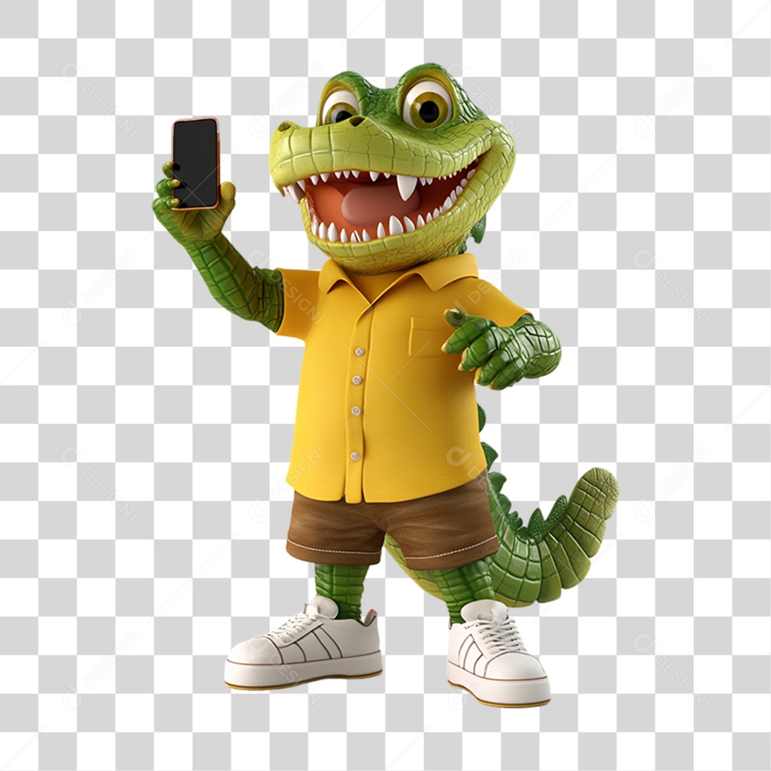 Mascote Jacaré PNG Transparente