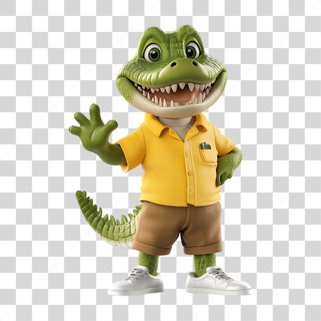 Mascote Jacaré PNG Transparente