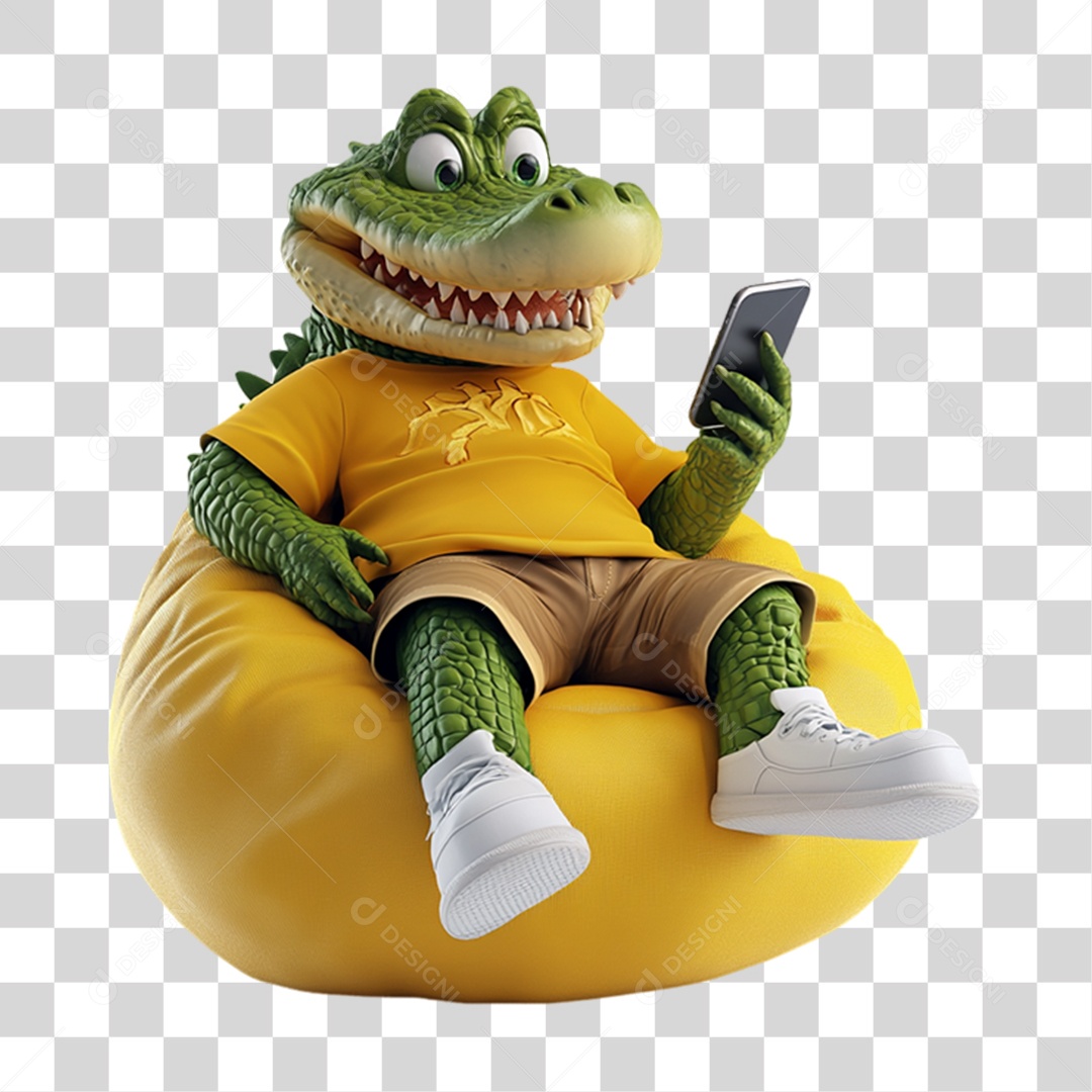 Mascote Jacaré PNG Transparente
