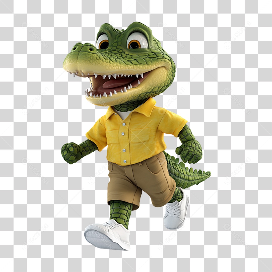 Mascote Jacaré PNG Transparente
