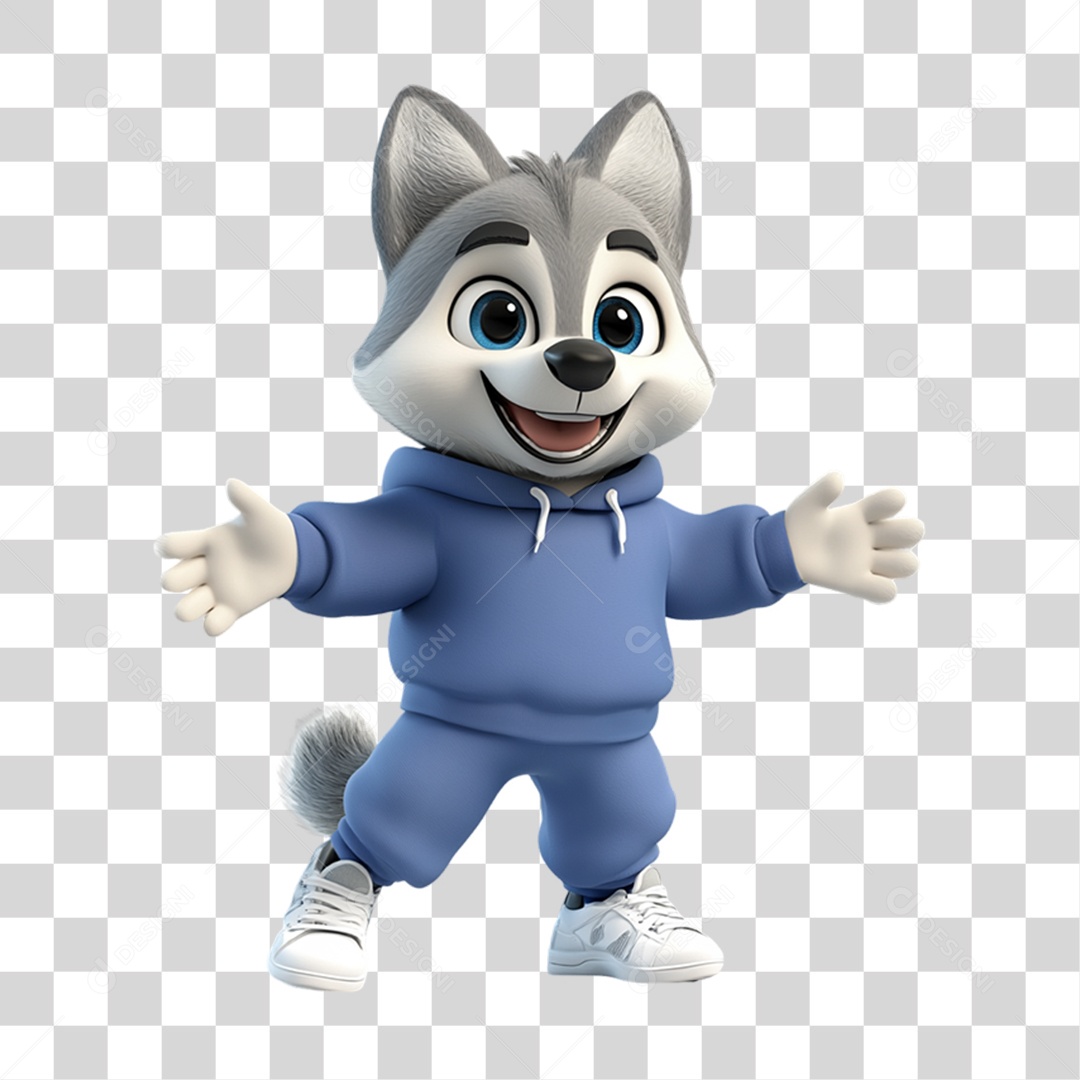 Mascote Lobo PNG Transparente