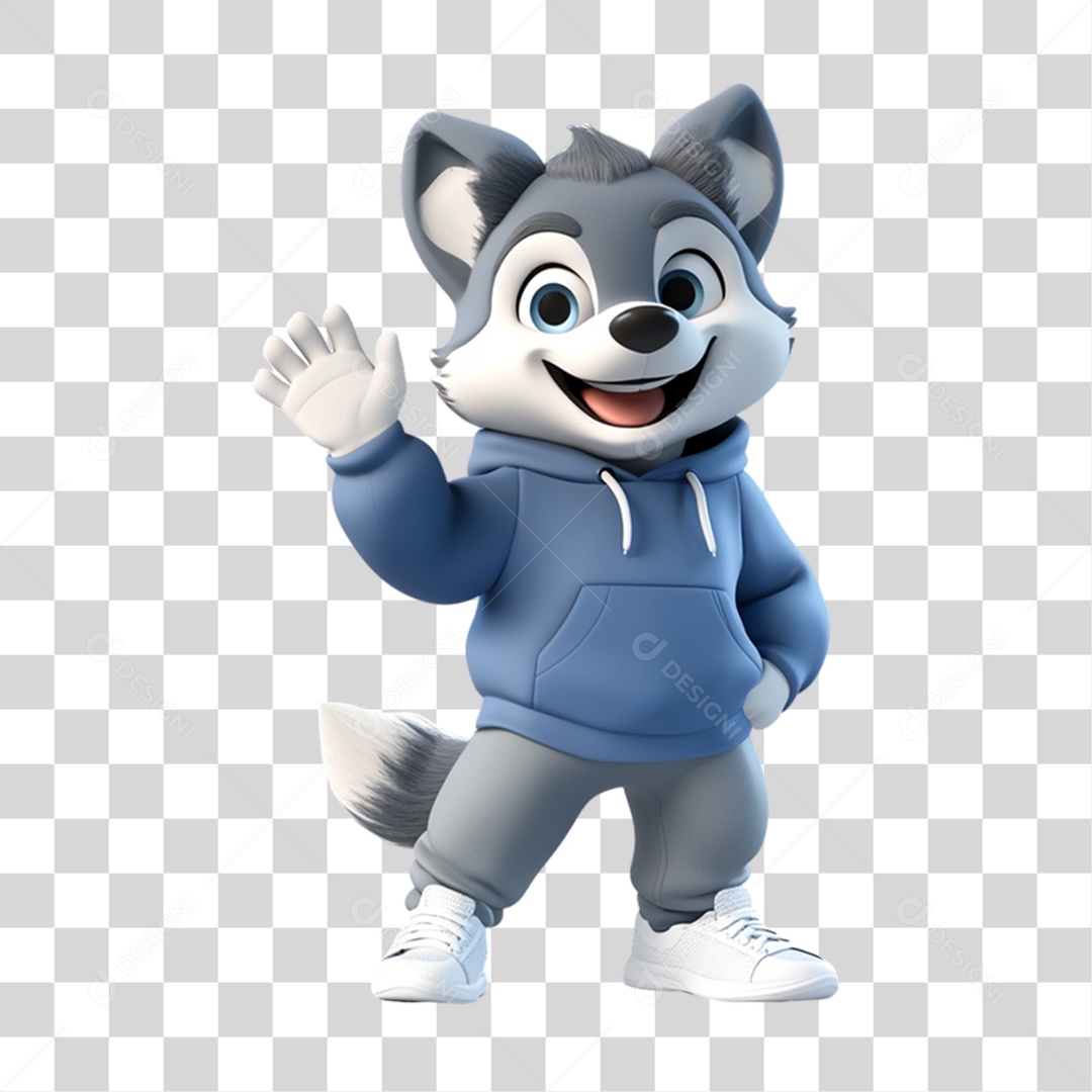 Mascote Lobo PNG Transparente