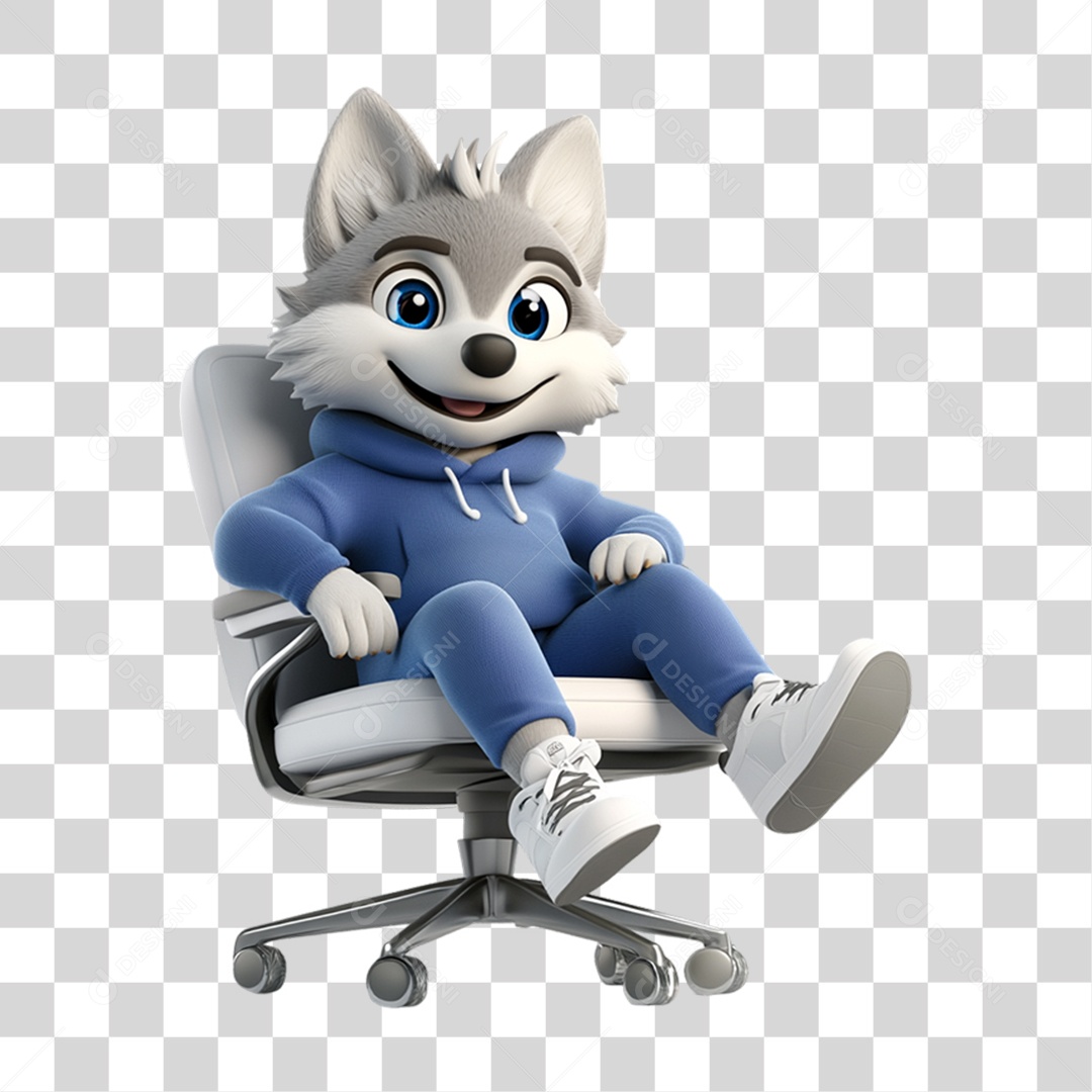 Mascote Lobo PNG Transparente