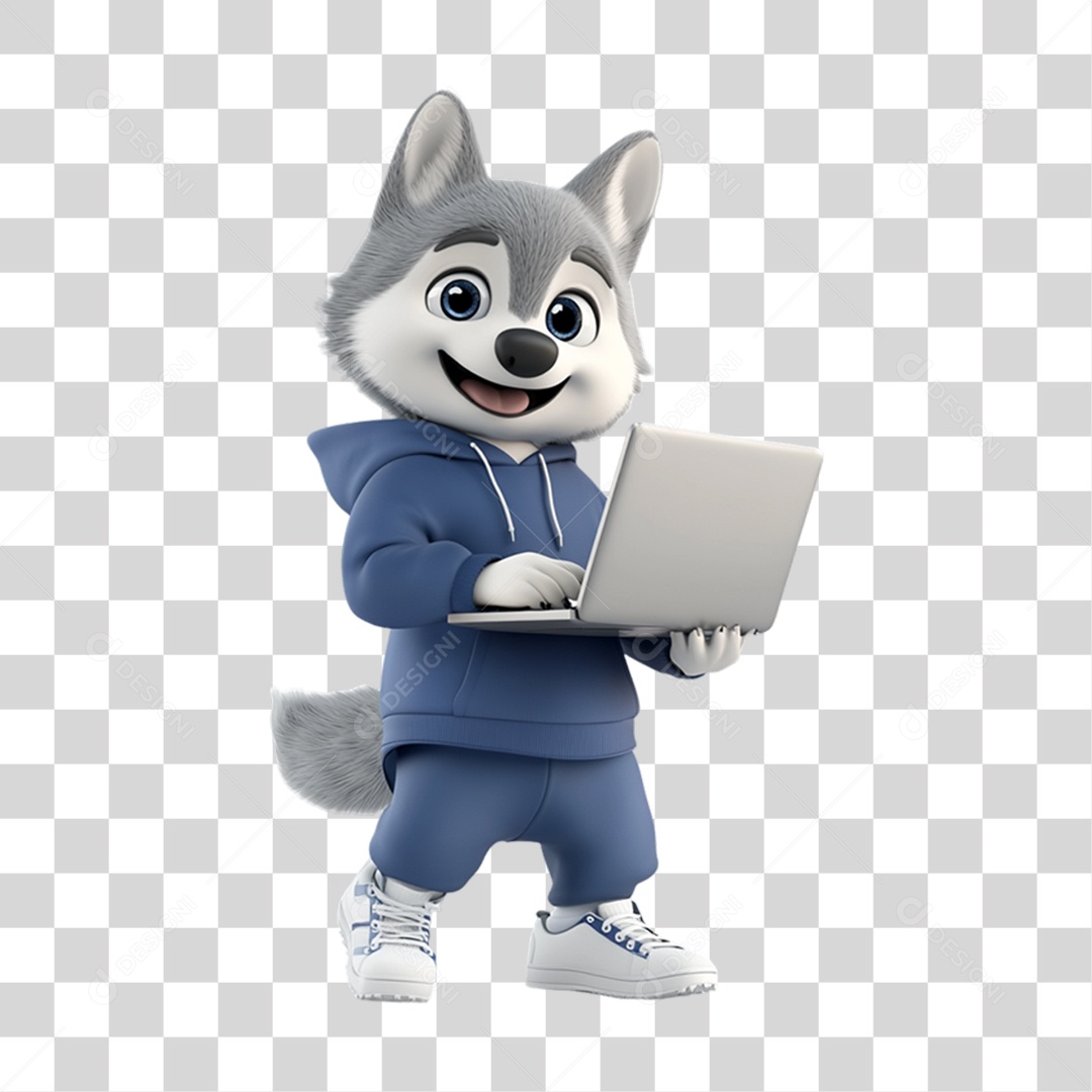 Mascote Lobo PNG Transparente