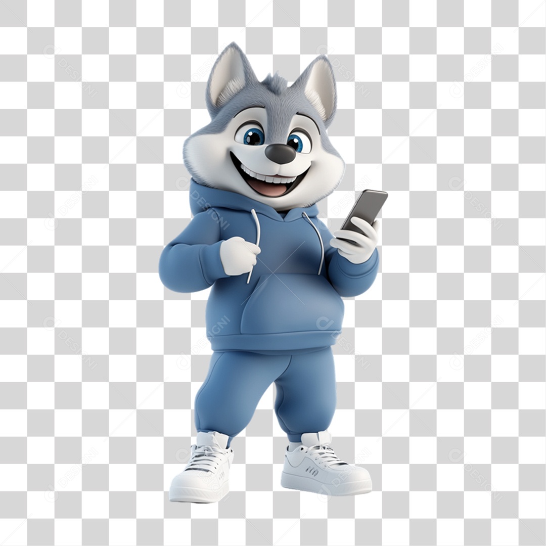 Mascote Lobo PNG Transparente