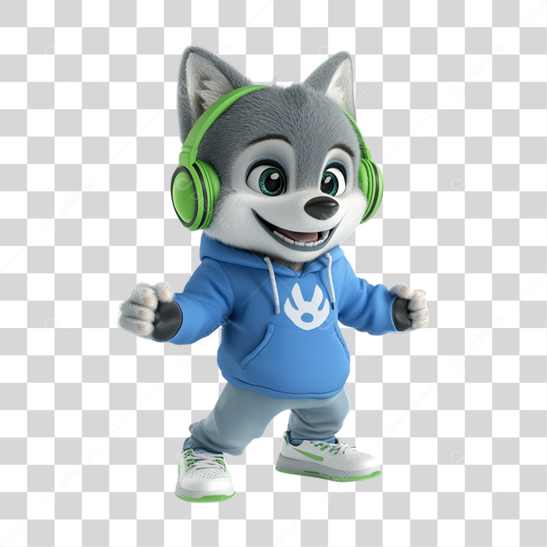 Mascote Lobo PNG Transparente