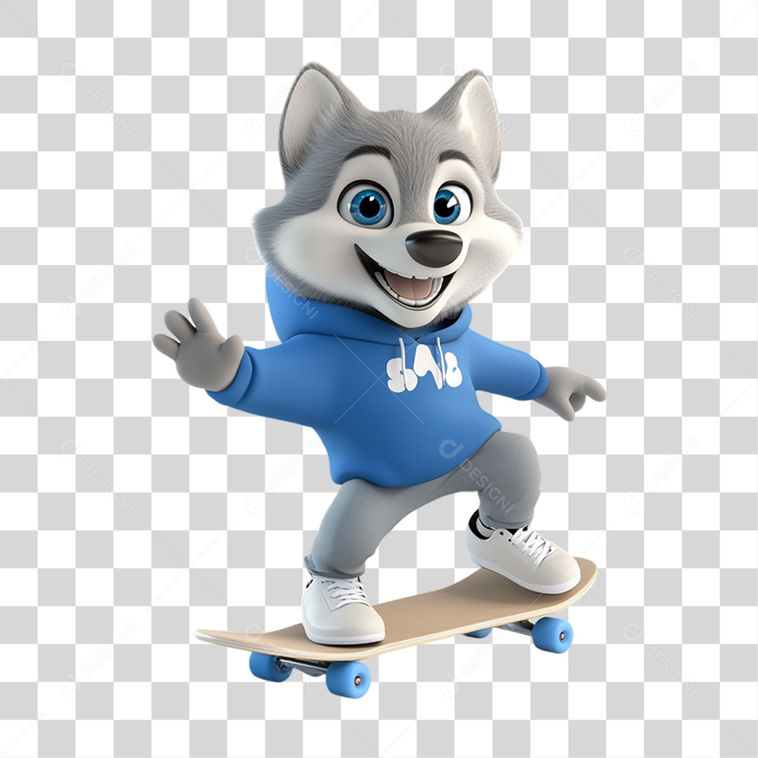 Mascote Lobo PNG Transparente