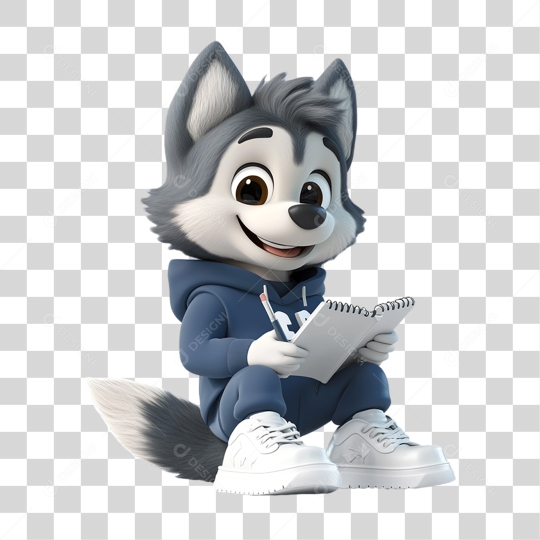 Mascote Lobo PNG Transparente