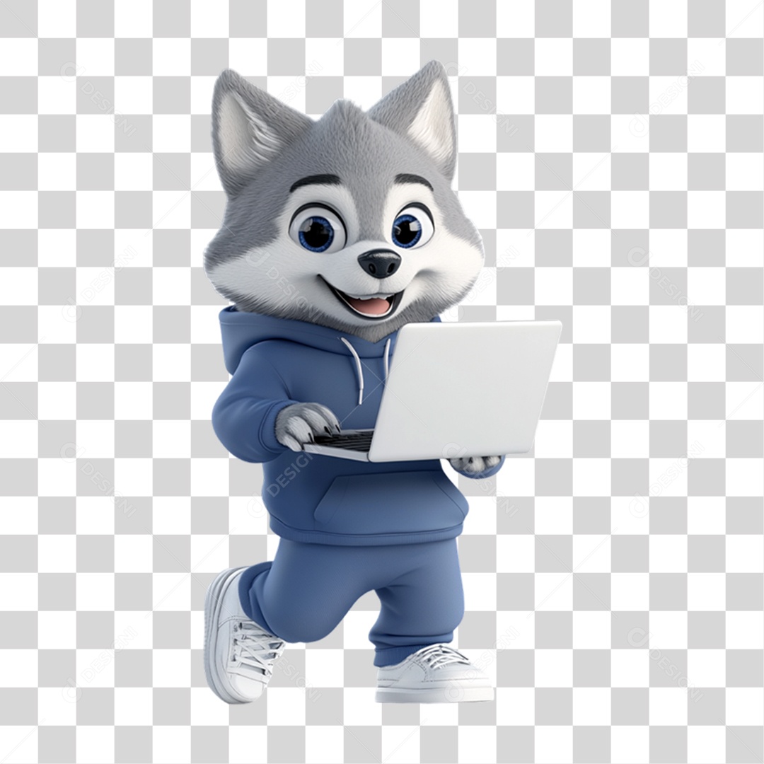 Mascote Lobo PNG Transparente