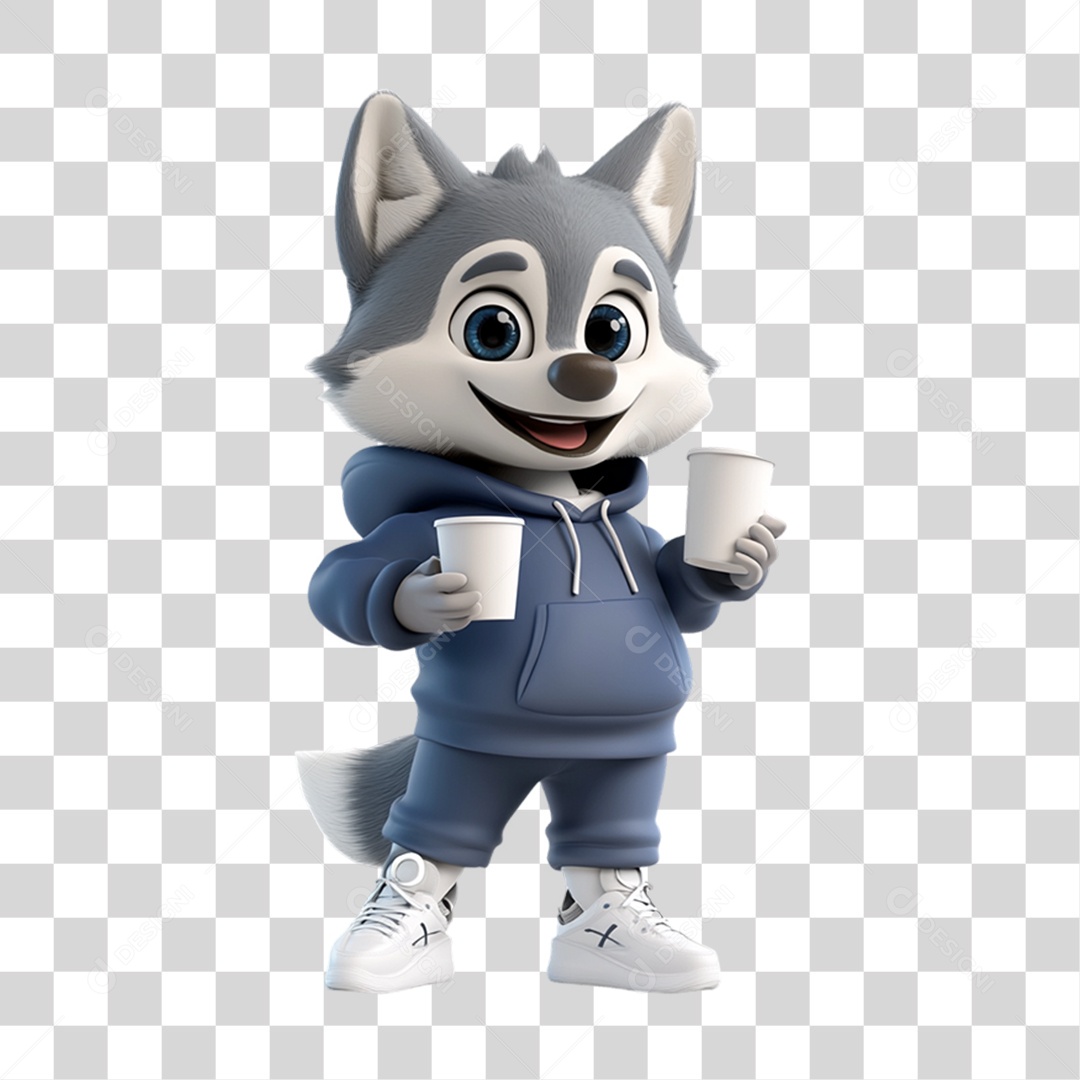 Mascote Lobo PNG Transparente
