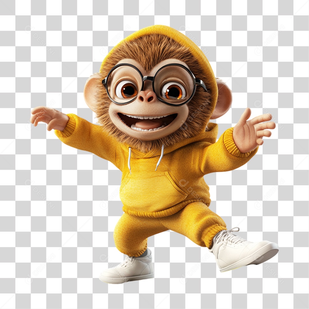Mascote Macaco Monkey PNG Transparente
