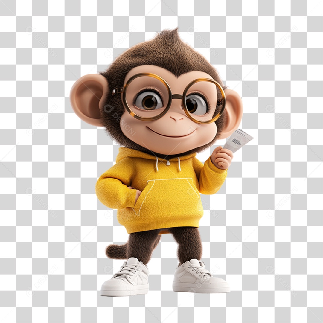 Mascote Macaco Monkey PNG Transparente
