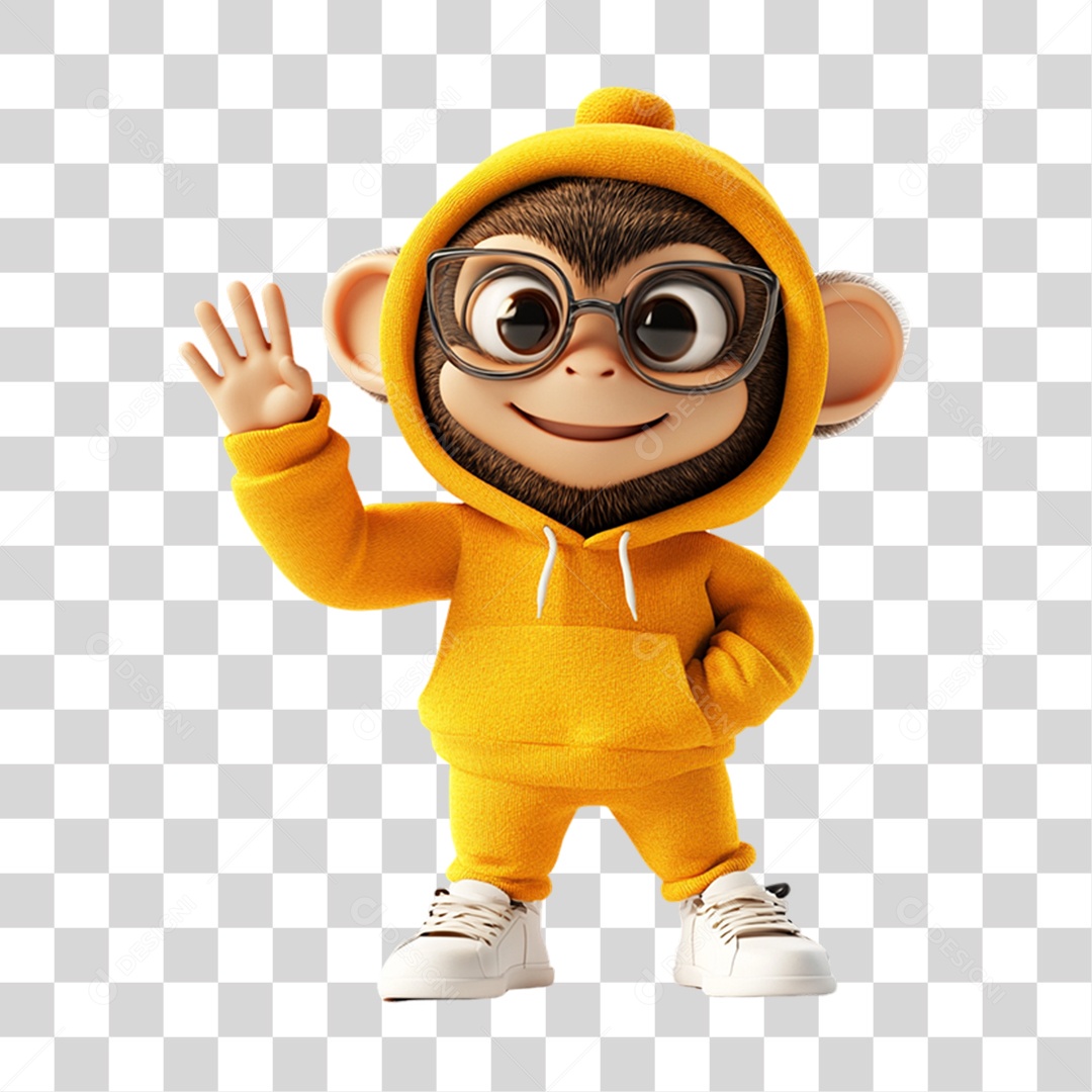 Mascote Macaco Monkey PNG Transparente