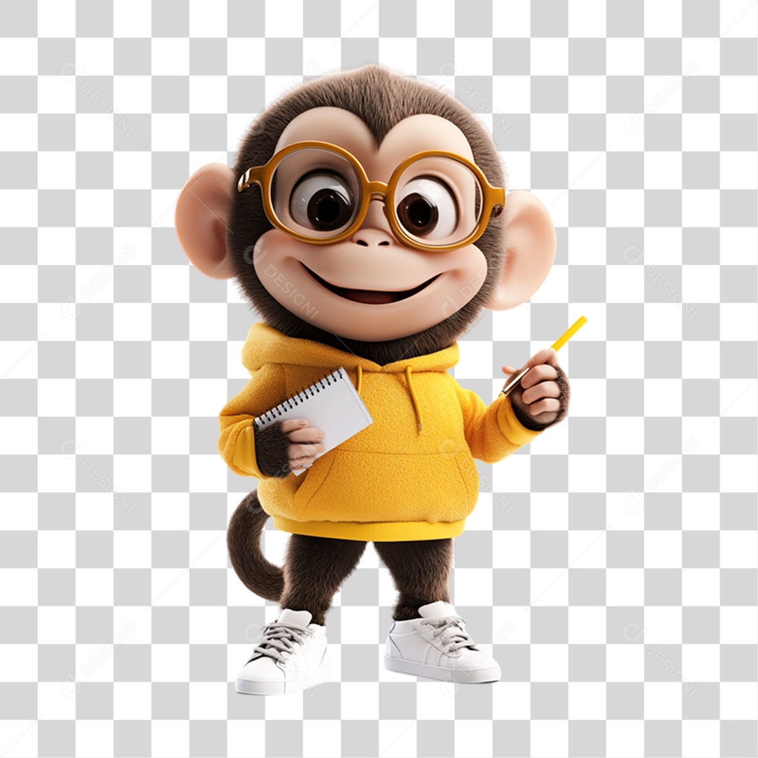 Mascote Macaco Monkey PNG Transparente