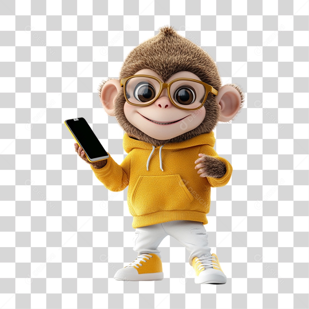 Mascote Macaco Monkey PNG Transparente