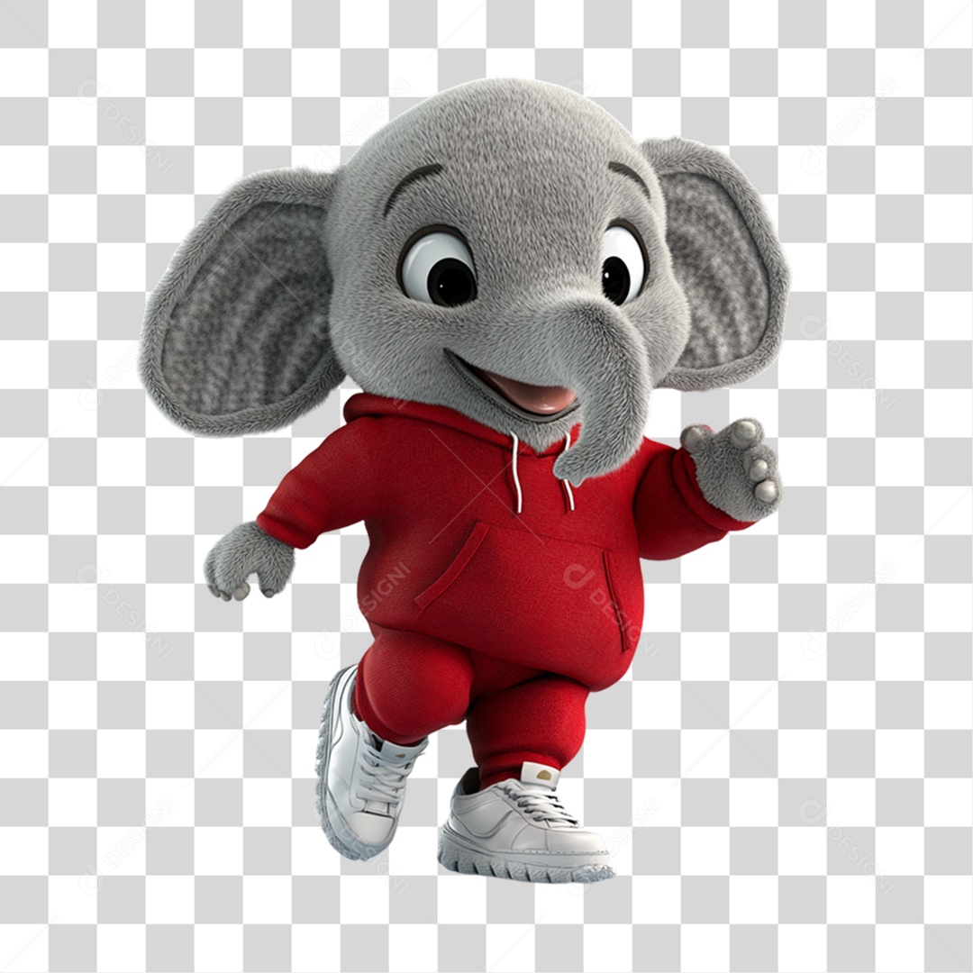 Mascote Elefante PNG Transparente