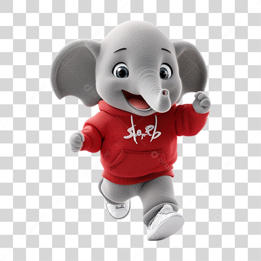 Mascote Elefante PNG Transparente