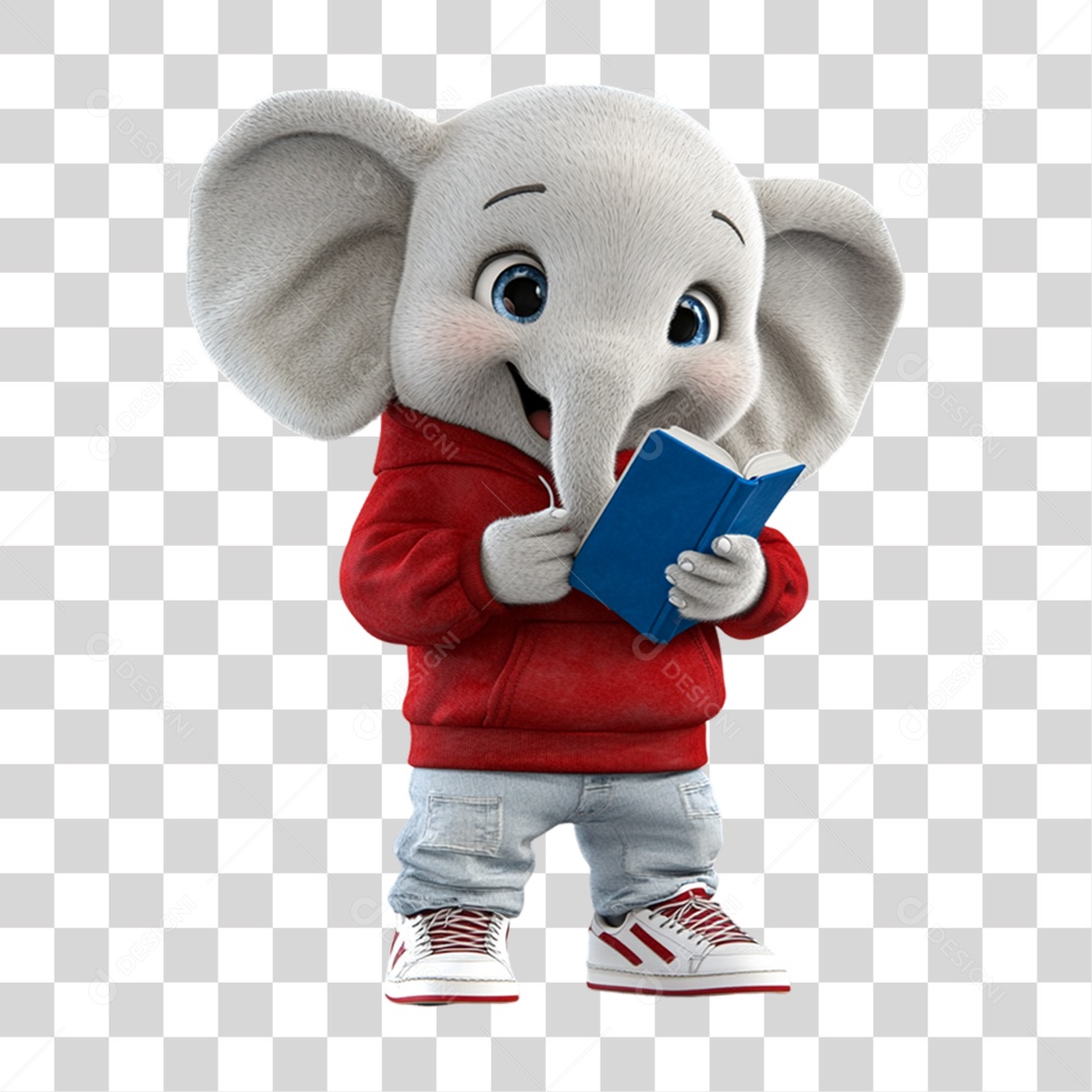 Mascote Elefante PNG Transparente