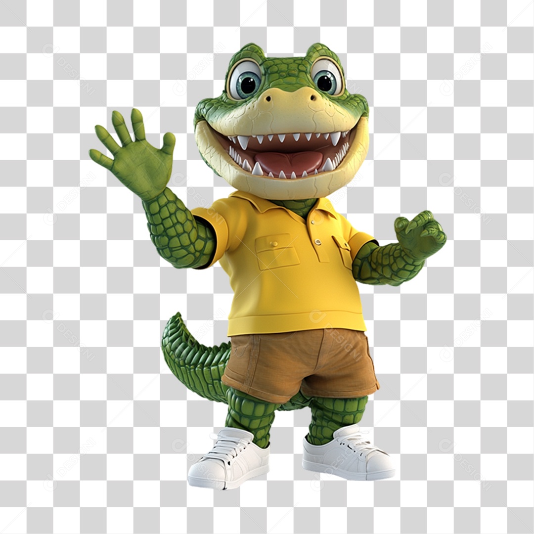 Mascote Jacaré PNG Transparente