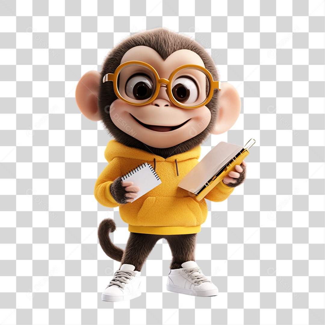 Mascote Macaco Monkey PNG Transparente