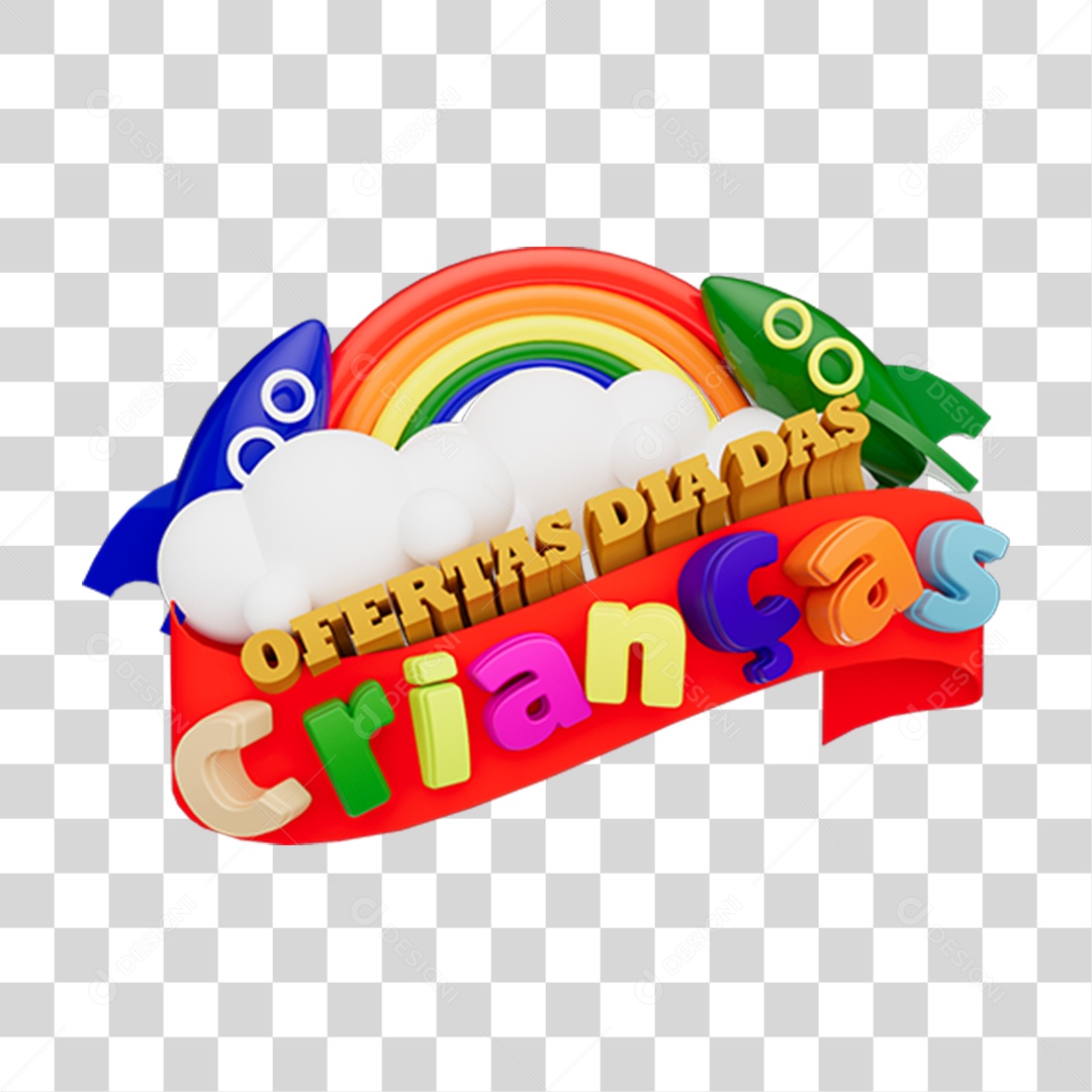 Selo 3D Oferta Dia Das Crianças PNG Transparente