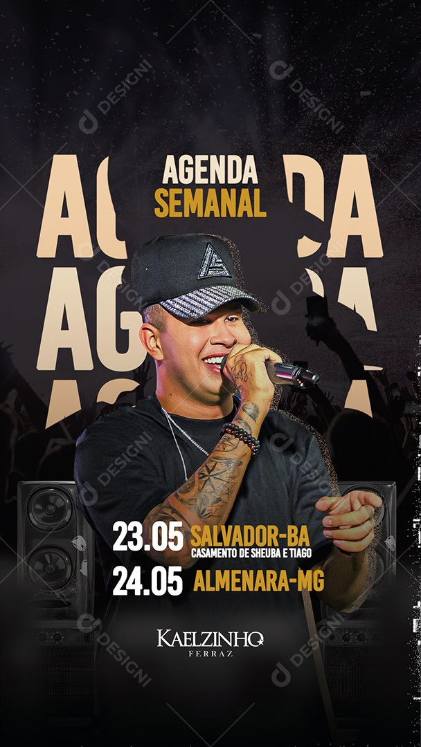 Flyer Kaelzinho Ferraz Agenda Semanal Media PSD Editável