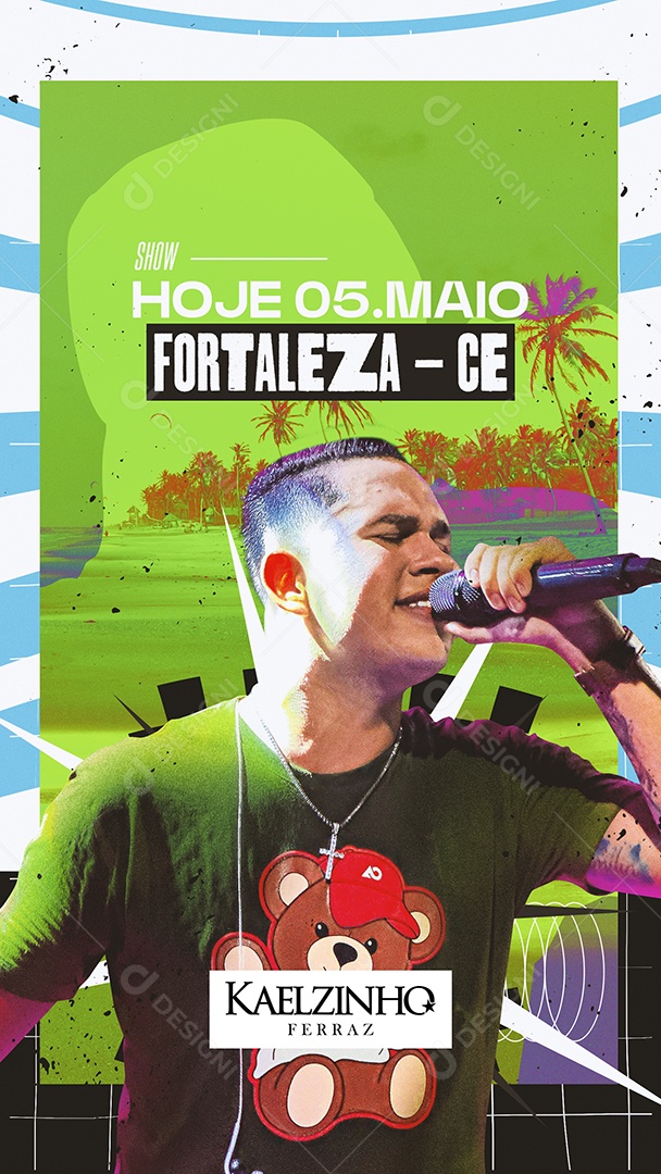 Flyer Kaelzinho Ferraz Hoje em Fortaleza Social Media PSD Editável