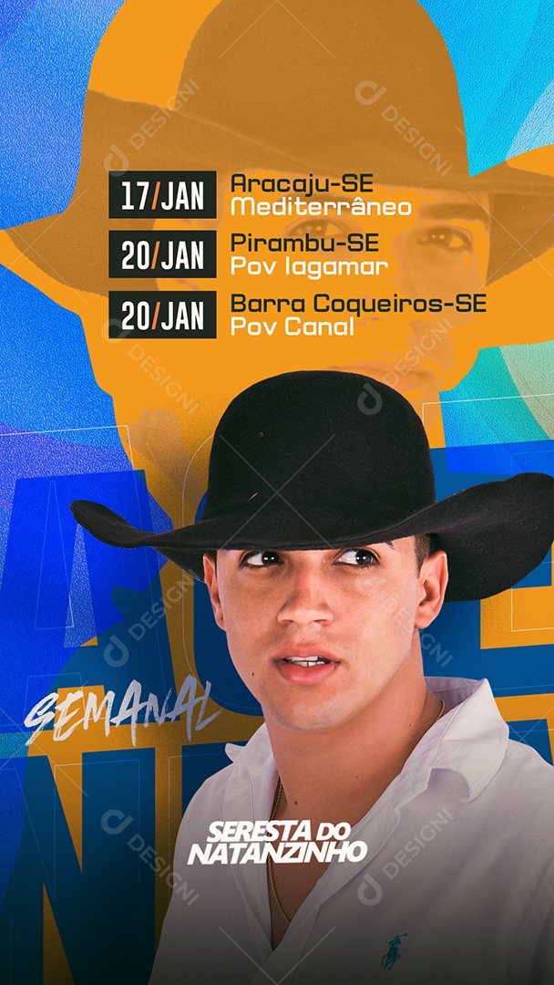 Flyer Próximos Shows Seresta do Natanzinho Social Media PSD Editável