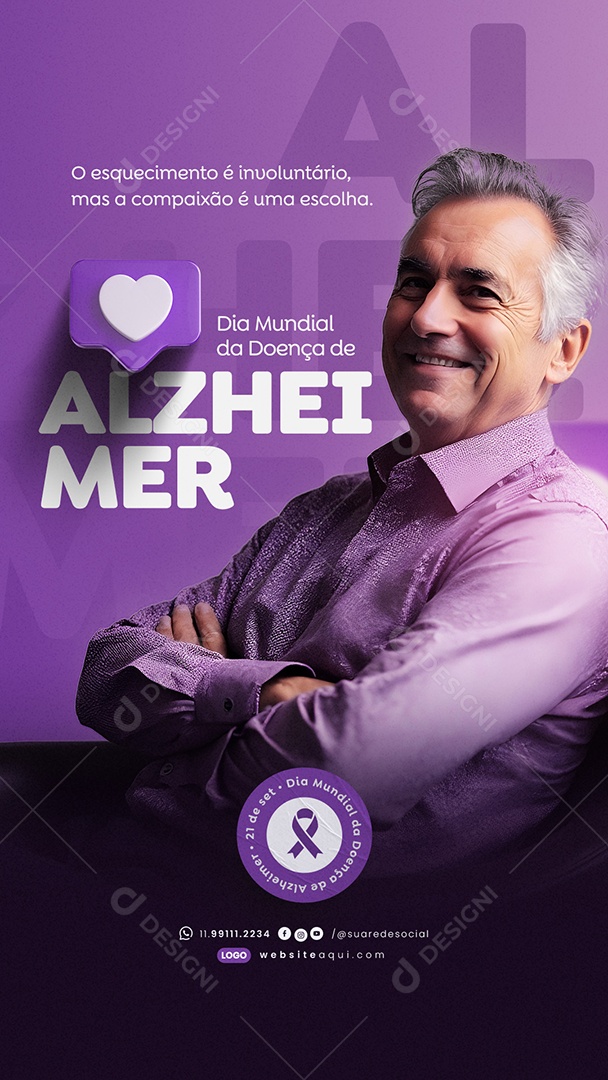 Story Dia Mundial da Doença de Alzheimer 21 de Setembro Social Media PSD Editável