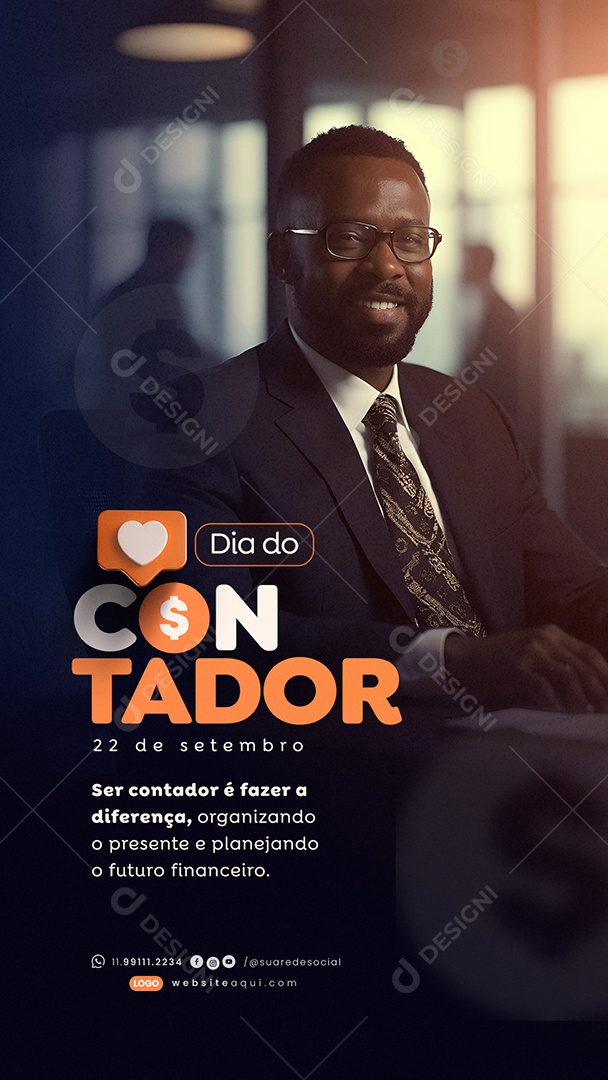 Story Dia do Contador 22 de Setembro Social Mídia PSD Editável
