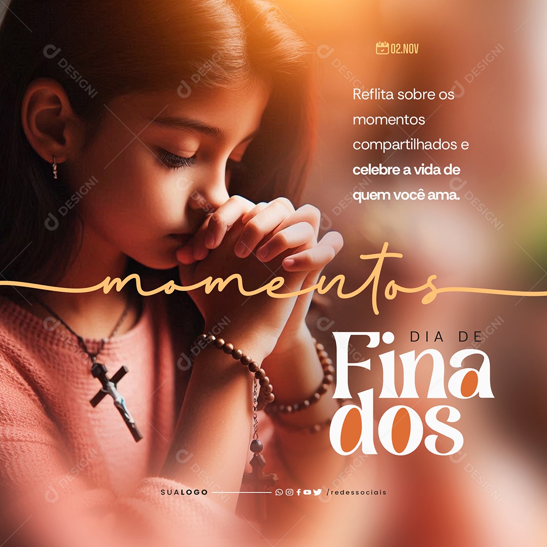 Social Media Dia de Finados 02 de Novembro Momentos PSD Editável