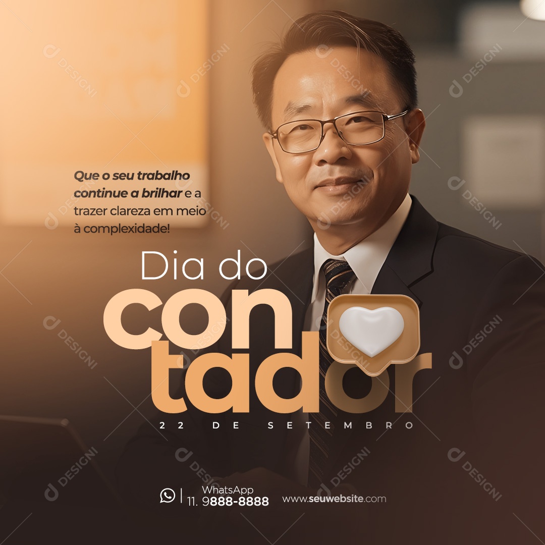 Dia do Contador 22 de Setembro Social Media PSD Editável