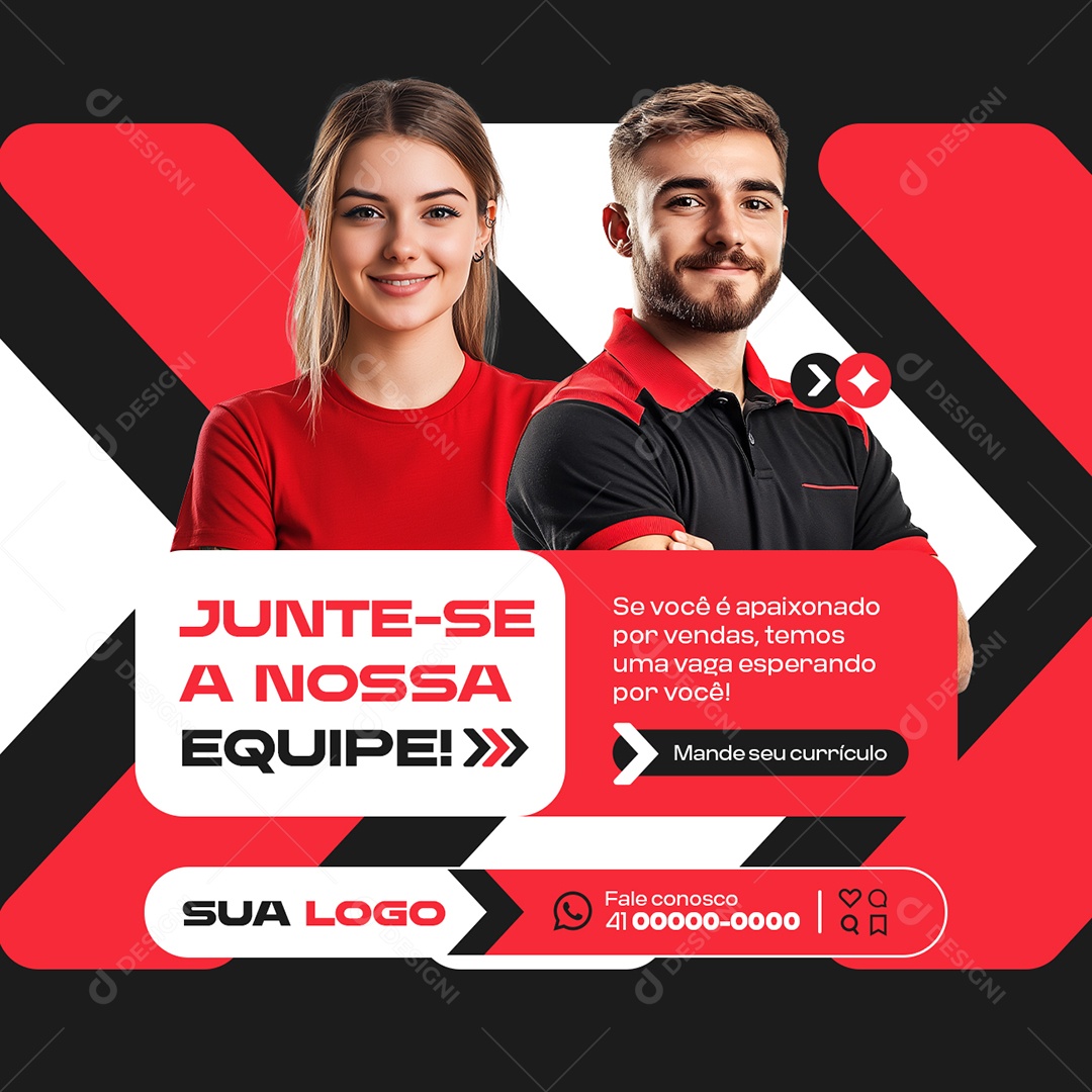 Vagas de Emprego Vendedor Junte-Se a Nossa Equipe Social Media PSD Editável