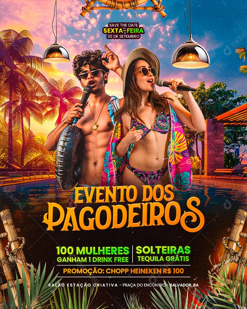 Flyer Evento Dos Pagodeiros Social Media PSD Editável