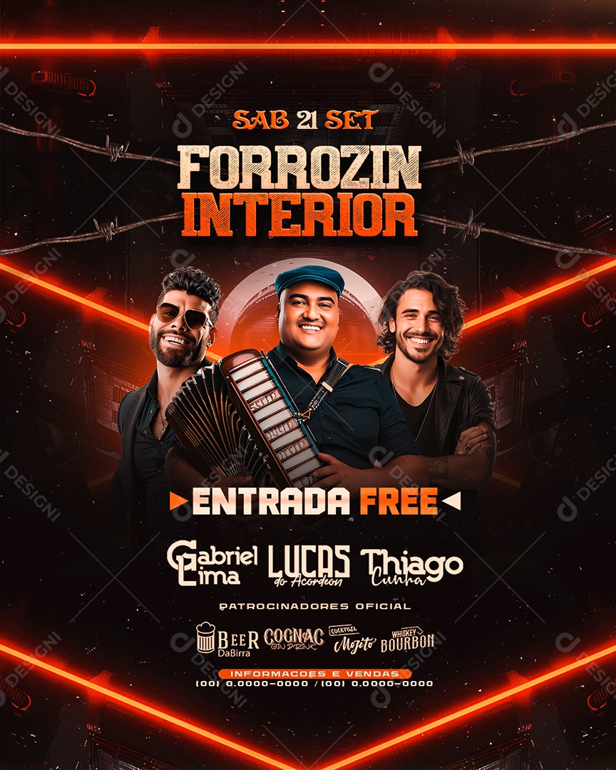 Flyer Forrozin Interior Gabriel Lima Social Media PSD Editável