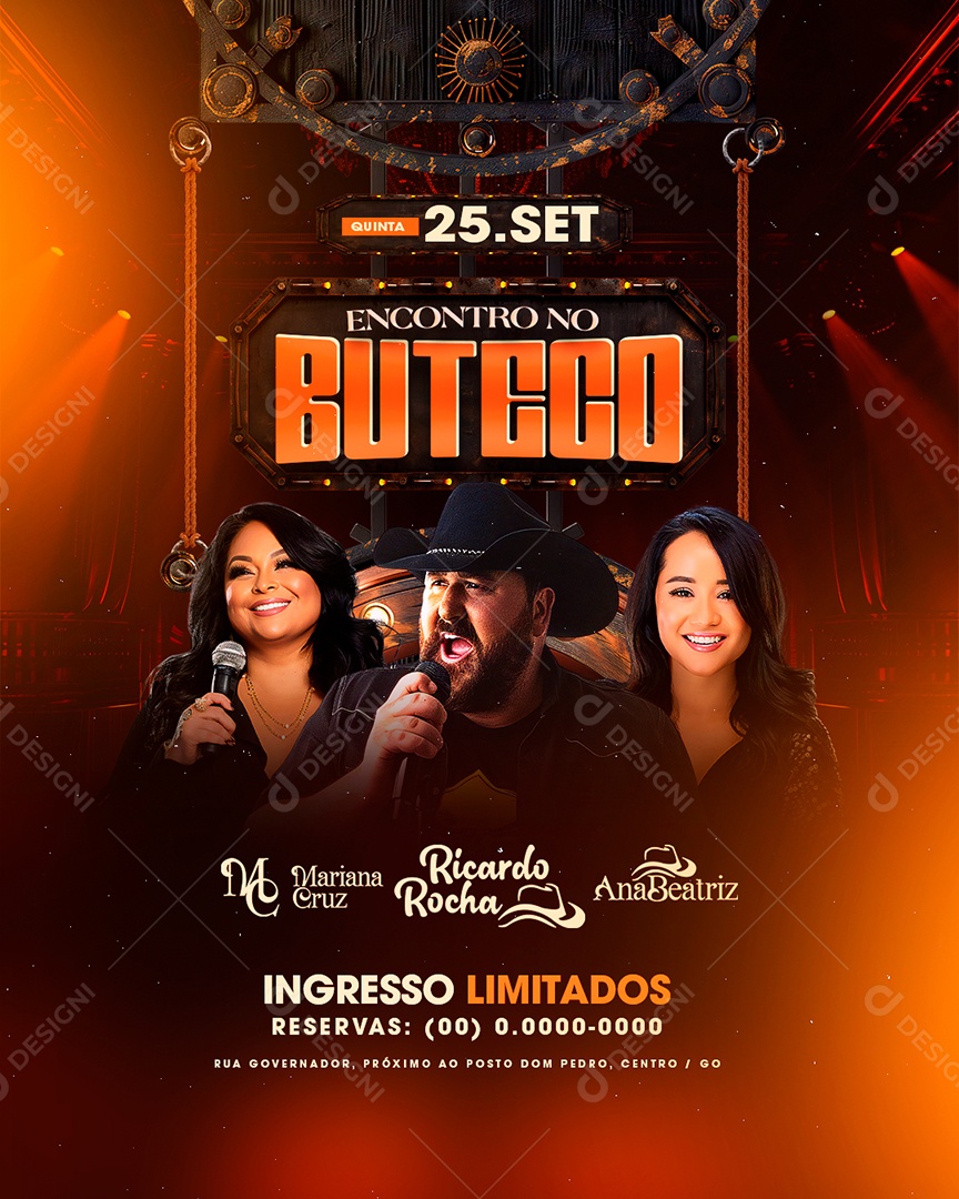 Flyer Encontro no Buteco Social Media PSD Editável