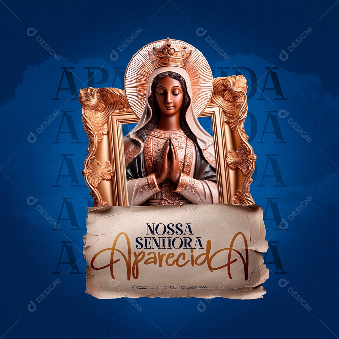Dia da Nossa Senhora Aparecida 12 de Outubro Social Media PSD Editável