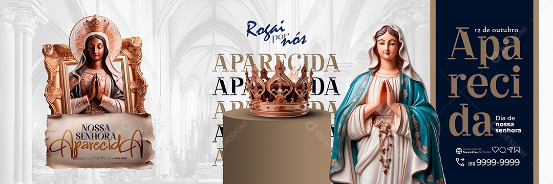 Carrossel Dia da Nossa Senhora Aparecida 12 de Outubro Social Mídia PSD Editável