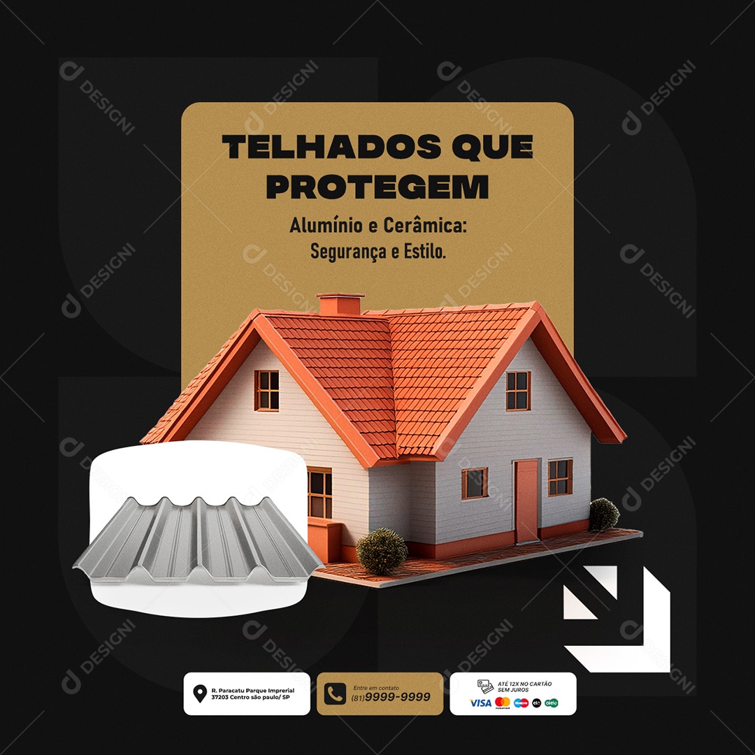 Telhados que Protegem Social Media PSD Edtável