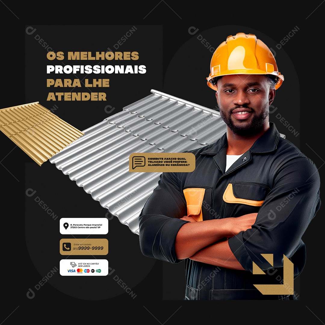 Os Melhores Profissionais para lhe Atender Social Media PSD Editável