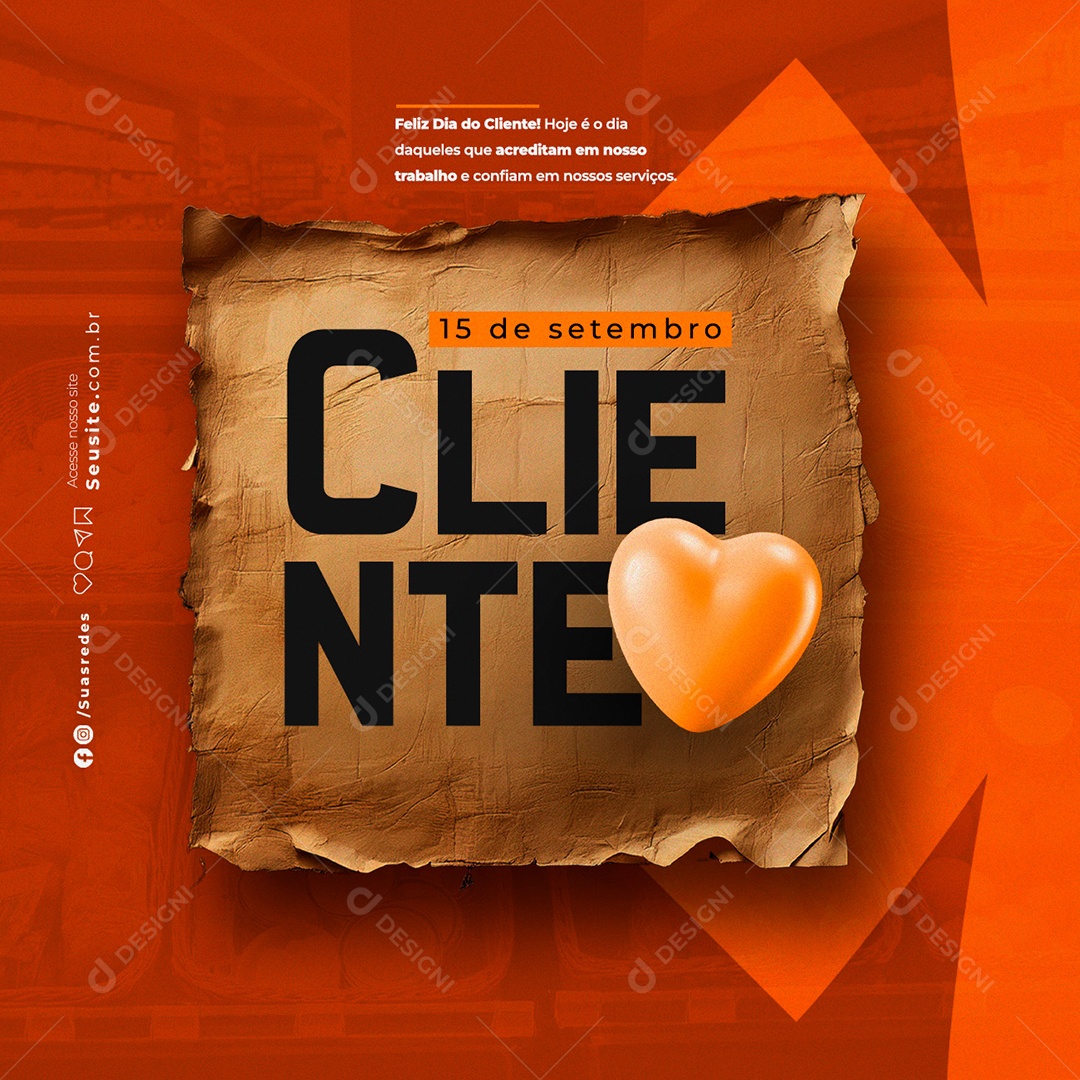 Feliz Dia do Cliente 15 de Setembro Social Media PSD Editável