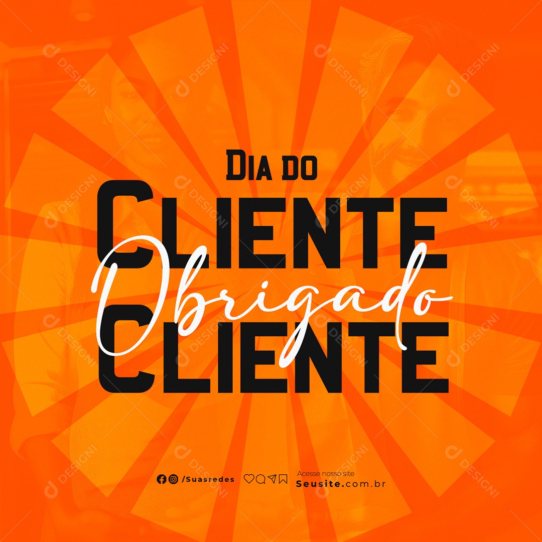 Dia do Cliente 15 de Setembro Obrigado Social Media PSD Editável