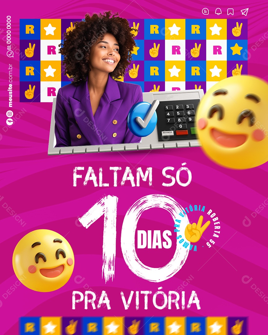 Politica Faltam só 10 Dias para Vitória Social Media PSD Editável