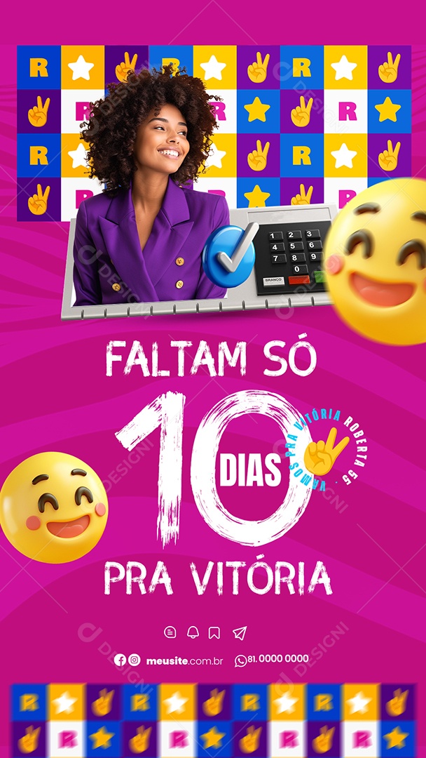 Story Politica Faltam só 10 Dias para Vitória Social Media PSD Editável