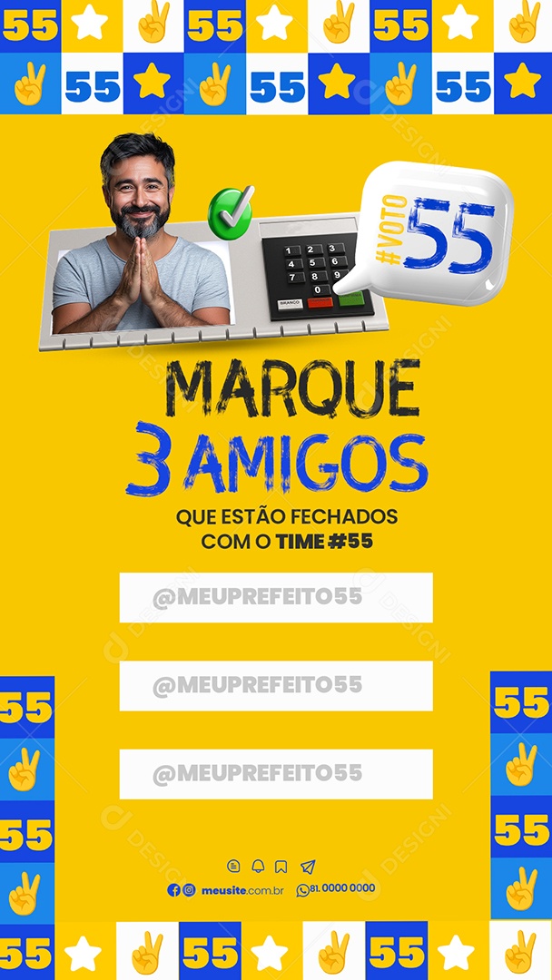 Story Politica Marque Três Amigos que Estão Fechados Social Media PSD Editável