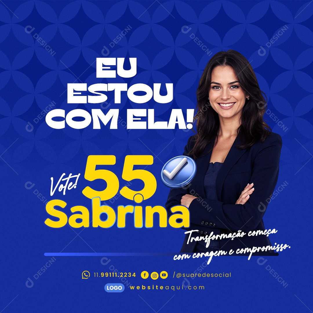 Politica Eu Estou com Ela Social Media PSD Editável