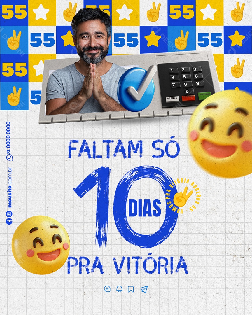 Politica Faltam só 10 Dias Social Media PSD Editável